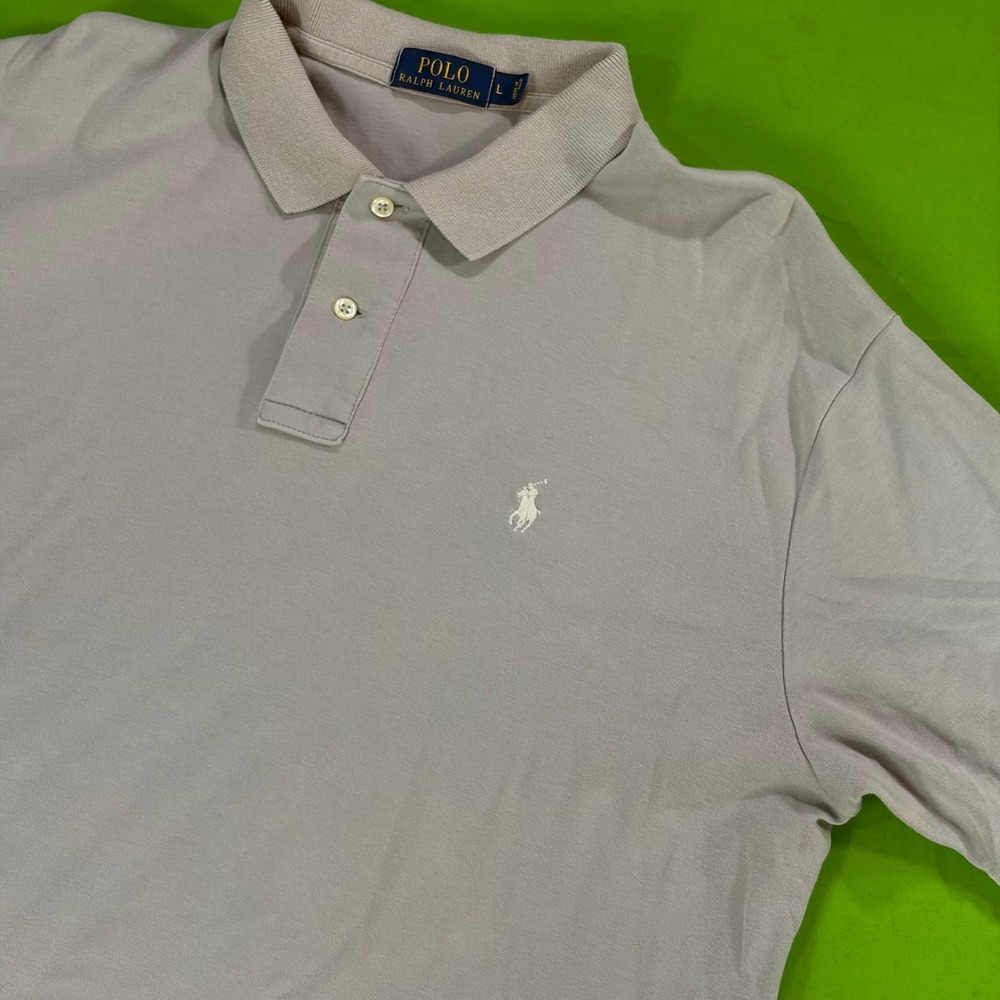 Polo Ralph Lauren Performance Golf Shirt Mens L Solid Gray Pony Preppy Cotton